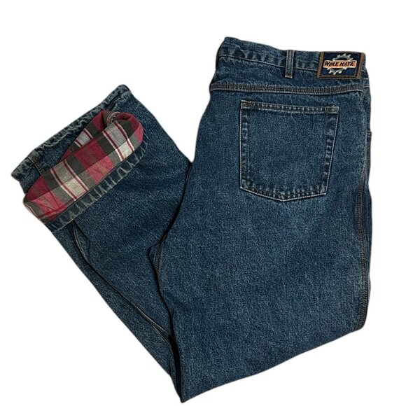 Work Mate Men’s Insulated Flannel Lined Carpenter Jeans 42x32 Warm Outdoor - Picture 1 of 7